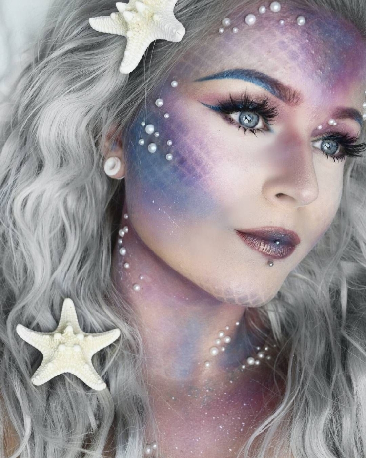 Русалка макияж на Хэллоуин