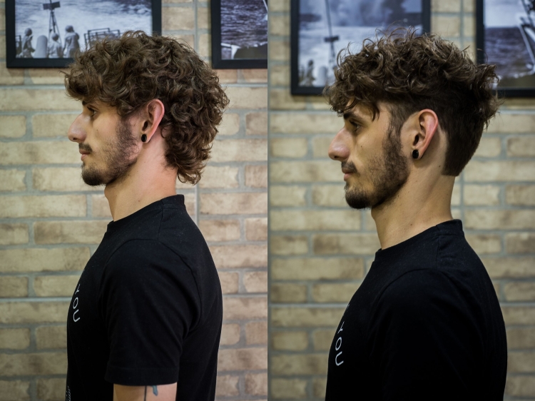 Мужская стрижка вьющиеся волосы вид сзади