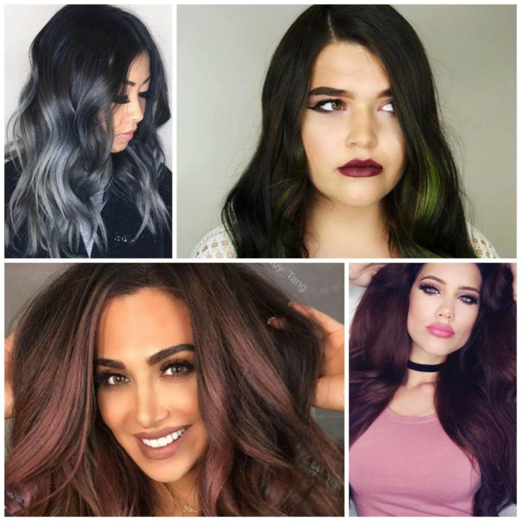 Трендовые цвета волос темные