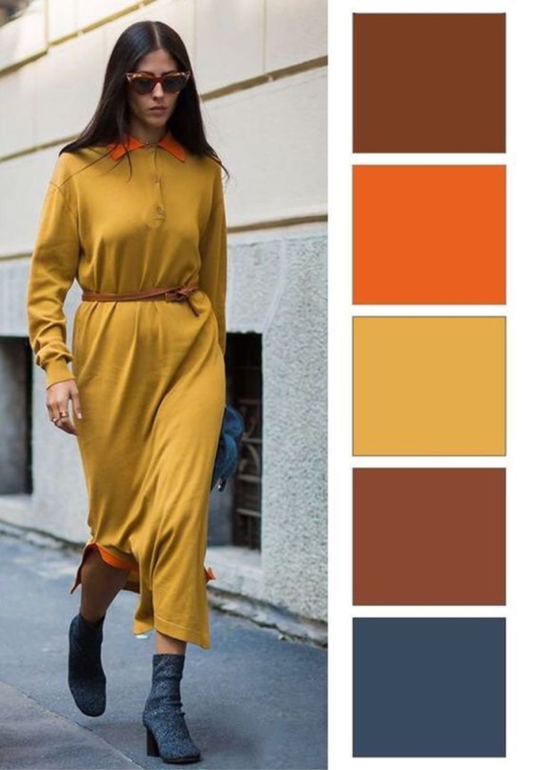 Цветовые сочетания с горчичным