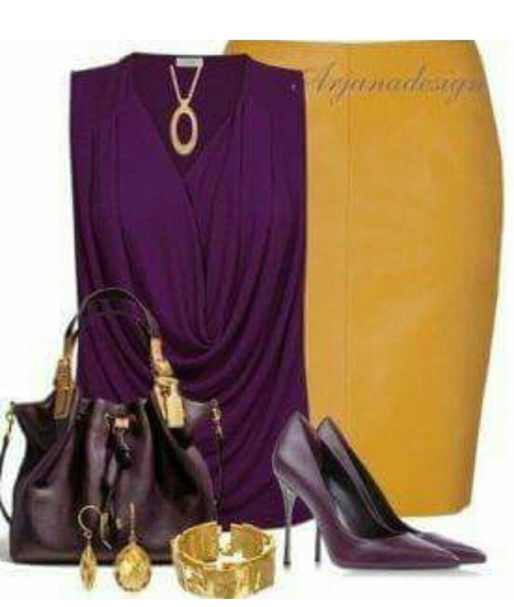 Сочетание баклажанового цвета в одежде