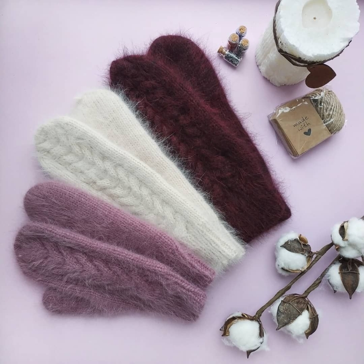 Комплект из пряжи пух норки