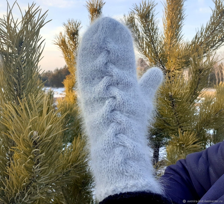 Варежки из пуха норки