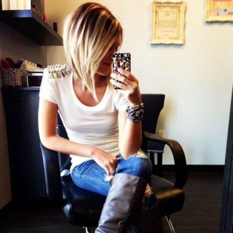 Девочки каре с мелированием блондинки