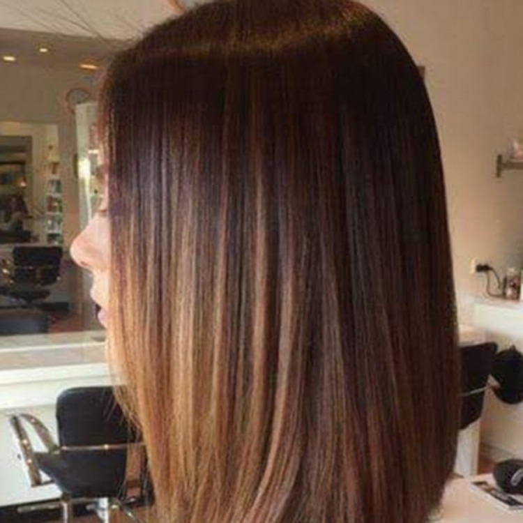 Удлиненный Боб балаяж на прямые волосы