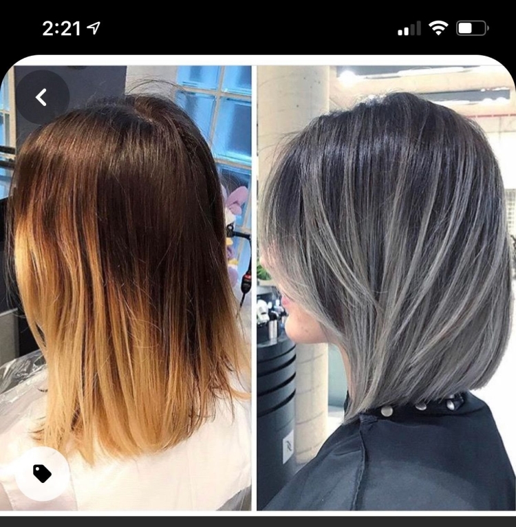 Айр-тач окрашивание на темных коротких волосах