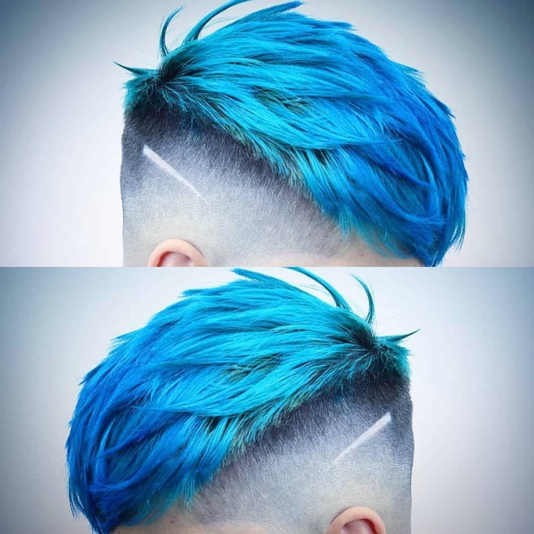 Бело синие волосы мужские