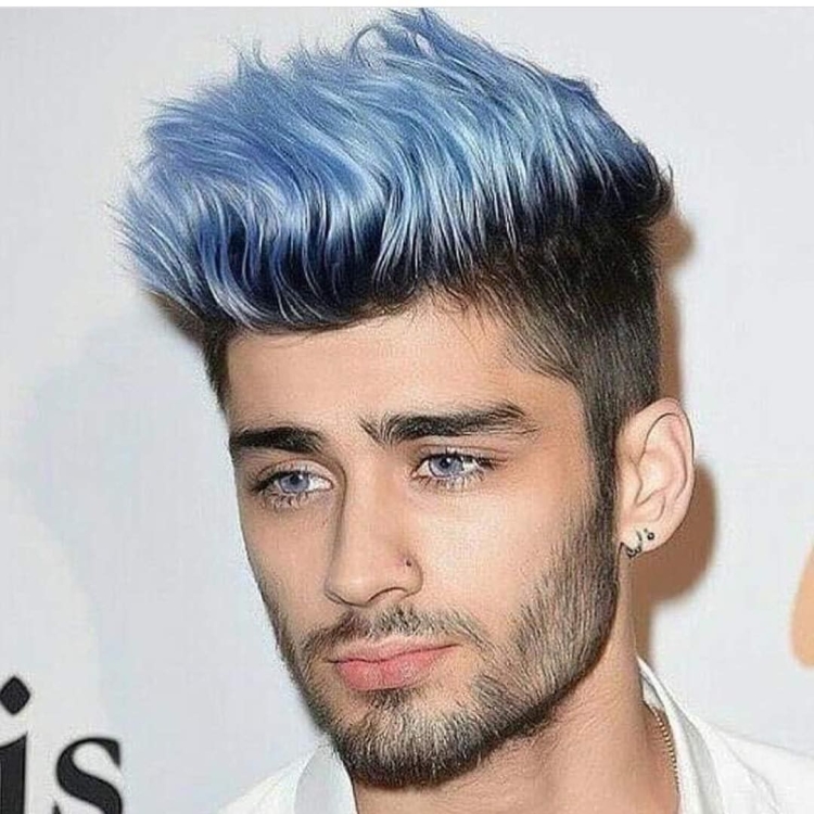 Зейн Малик голубые волосы