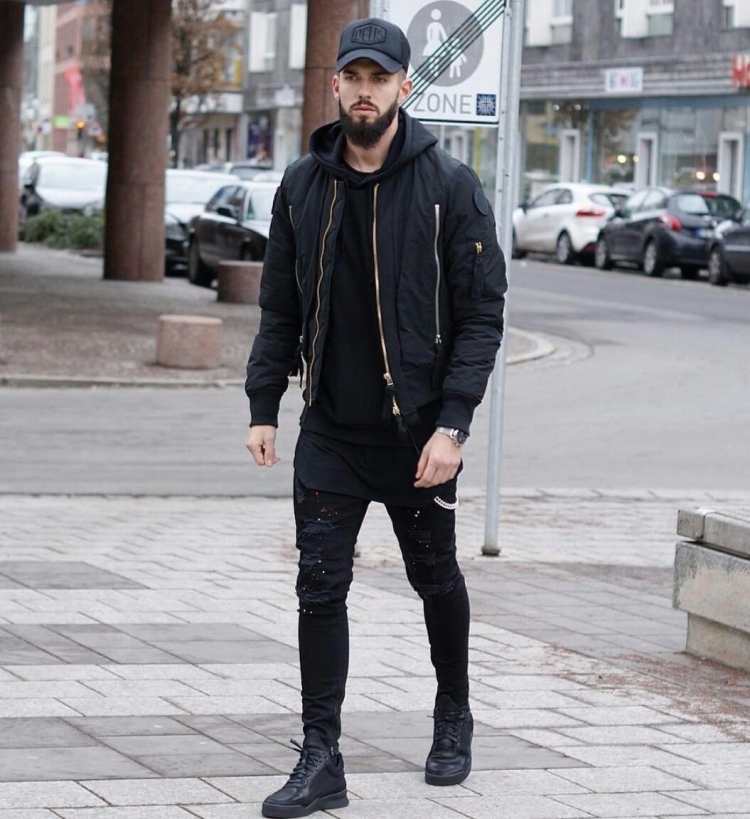 Casual total Black стиль мужской