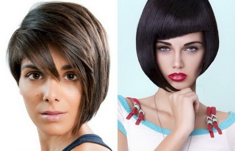 Стрижка одна сторона длинная другая короткая с челкой