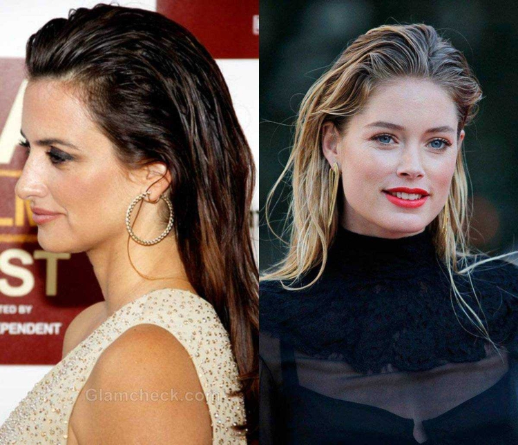 Прическа с зачесанными назад волосами