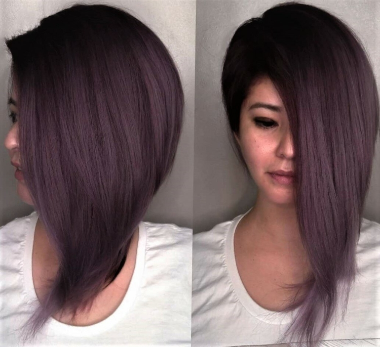 Каскад Боб асимметрия с челкой на средние