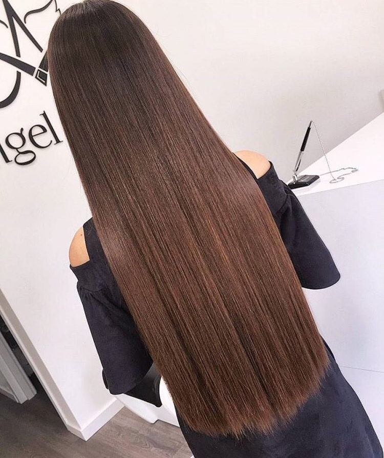 Срез полукругом на длинные волосы