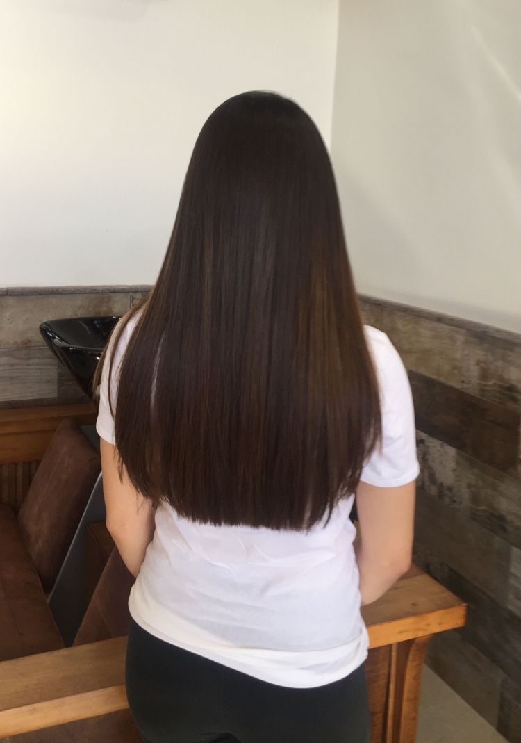 Стрижка полукругом на длинные волосы