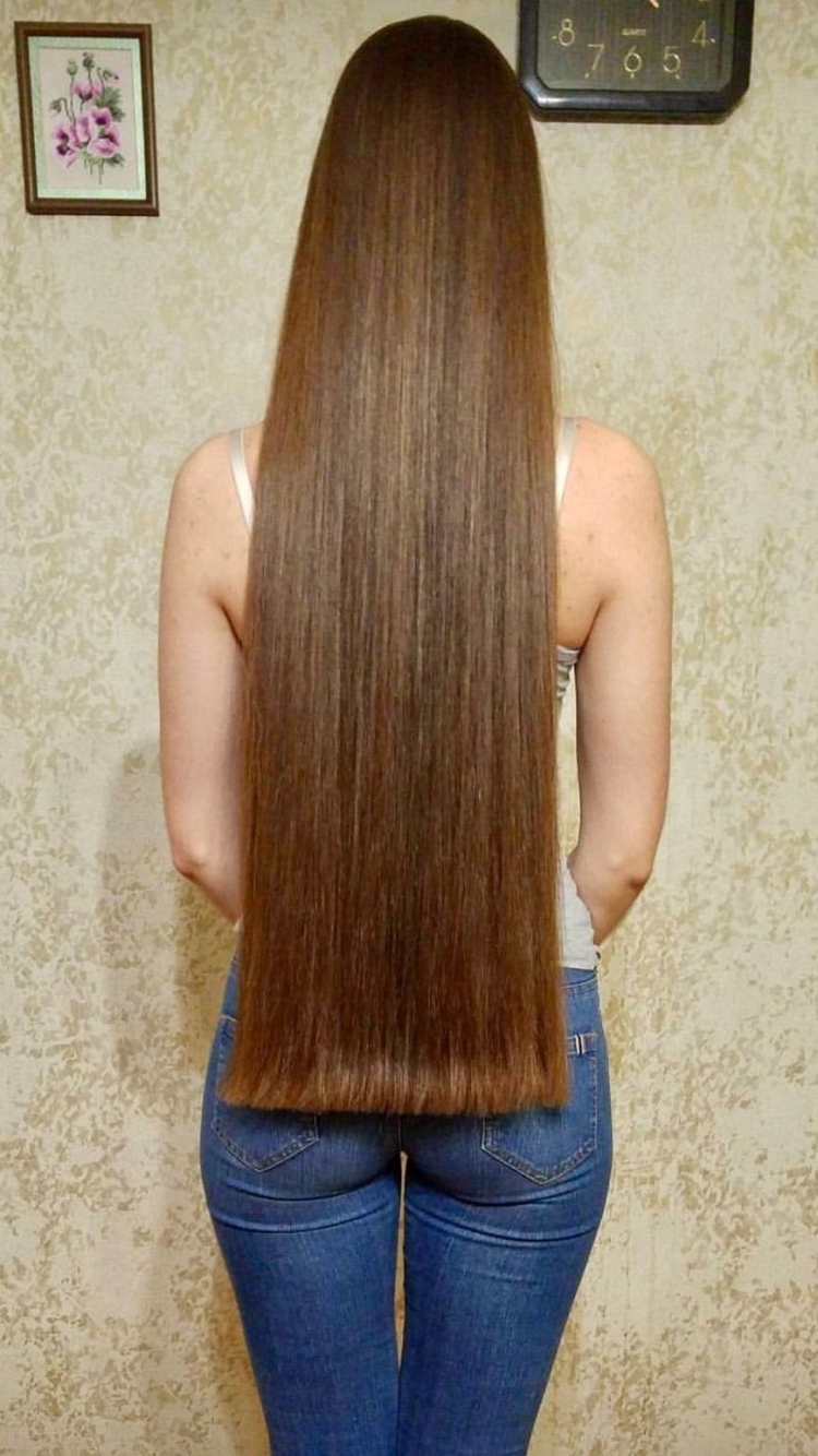Длинные волосы до поясницы