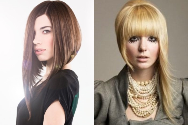 Каскад Боб асимметрия с челкой на средние