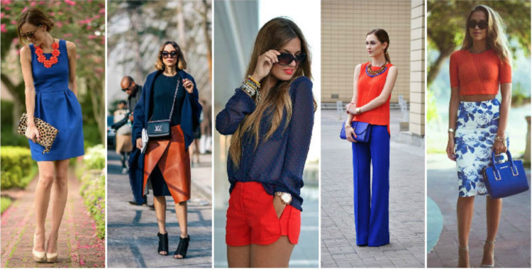 Сочетание красного и синего цвета