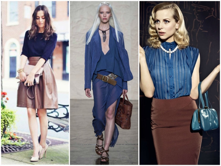 Сочетание с темно синим цветом в одежде