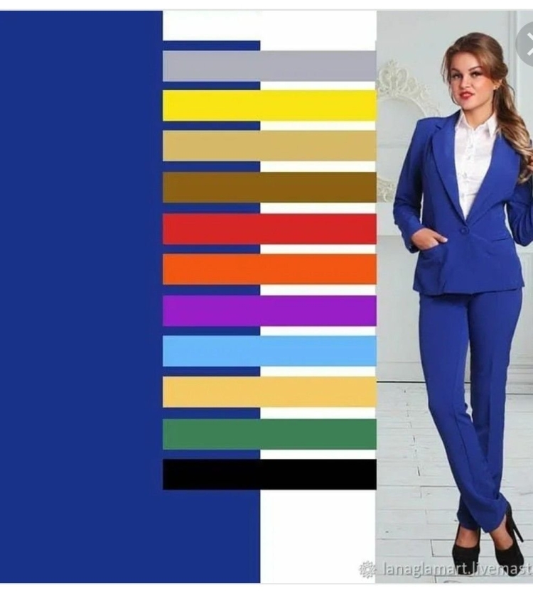 Сочетание цветов в одежде синий