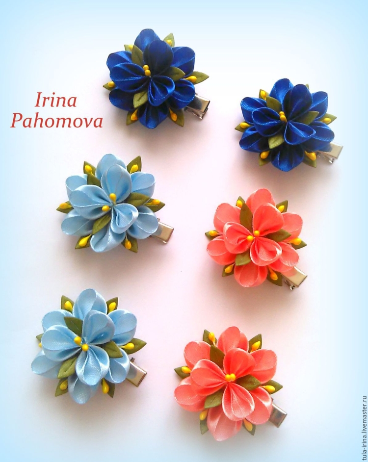 Заколочки канзаши для маленьких