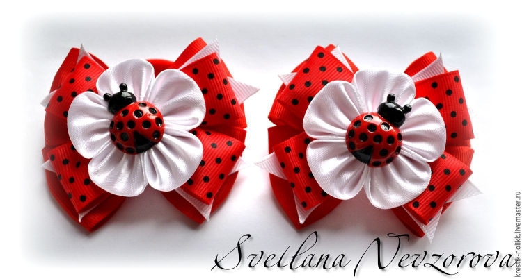 Резиночки канзаши для маленьких