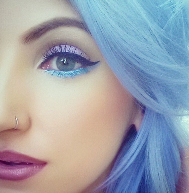 Макияж глаз голубыми вульгарно