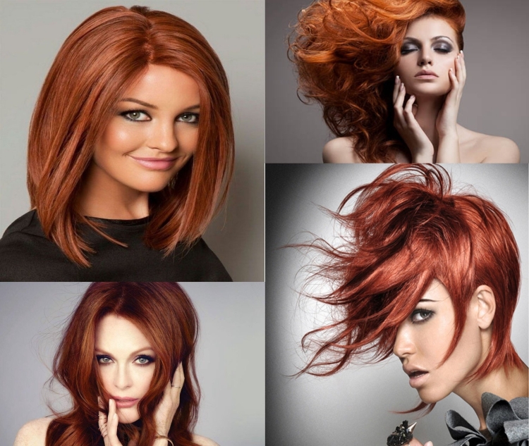 Колорирование на рыжие волосы средней длины