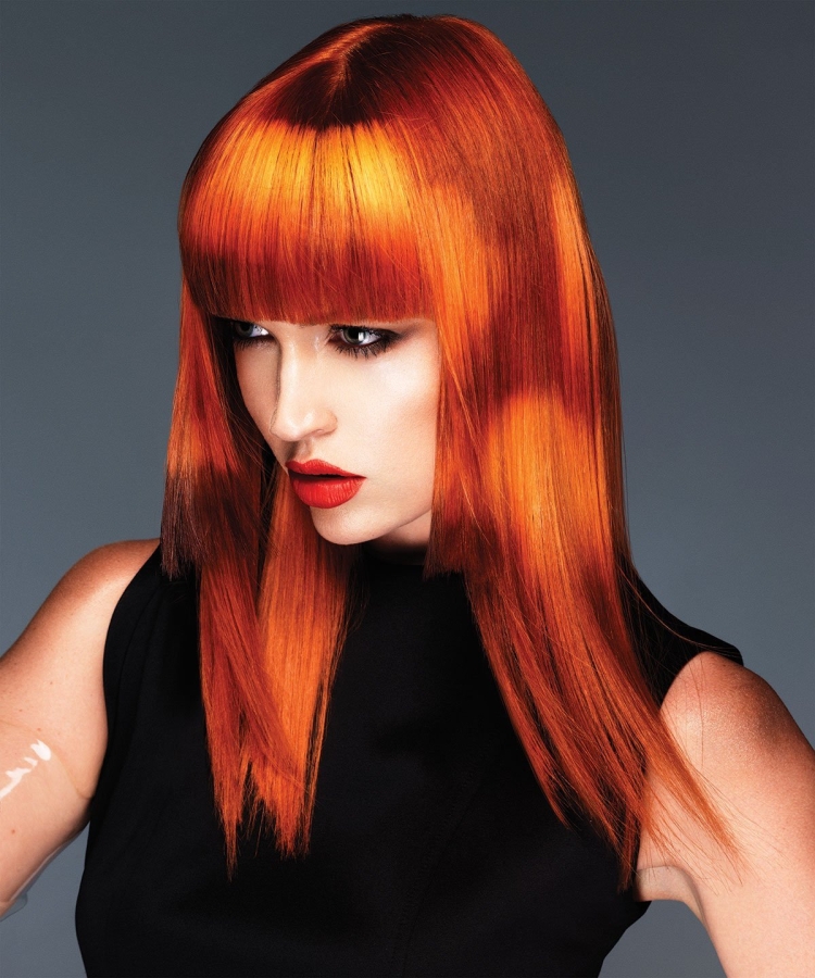 Колорирование волос черный с рыжим