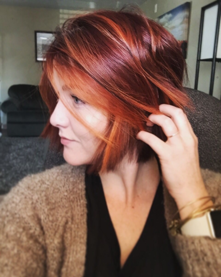 Балаяж рыжий на Боб каре
