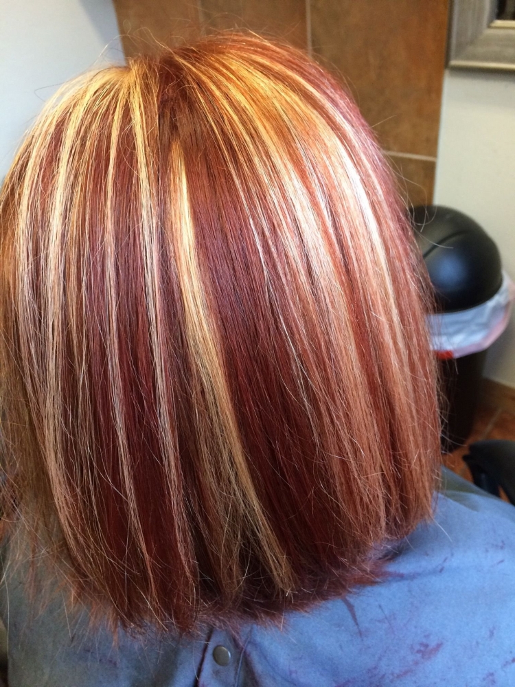 Мелирование на рыжие волосы каре