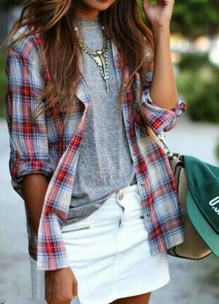 Стиль с клетчатой рубашкой