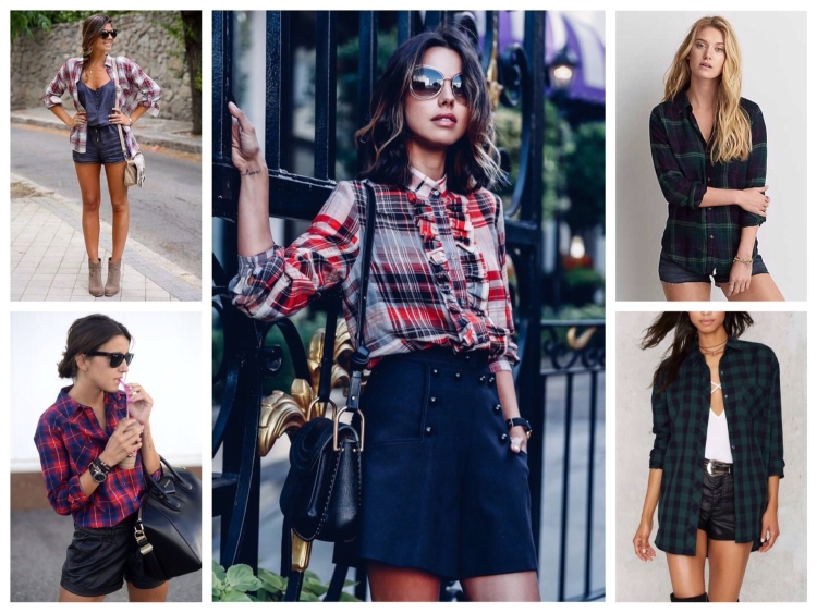 Стильные образы с рубашкой в клетку