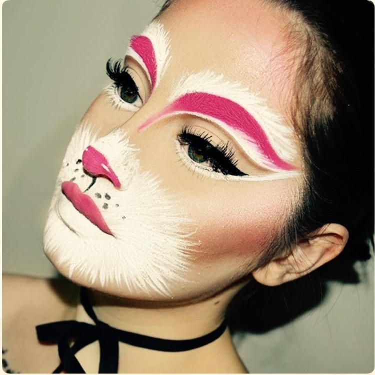 Макияж зайца на лице