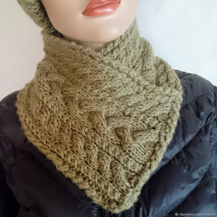 Вязаный шарф воротник