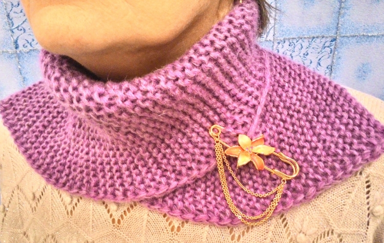 Вязаный воротник манишка спицами для женщин