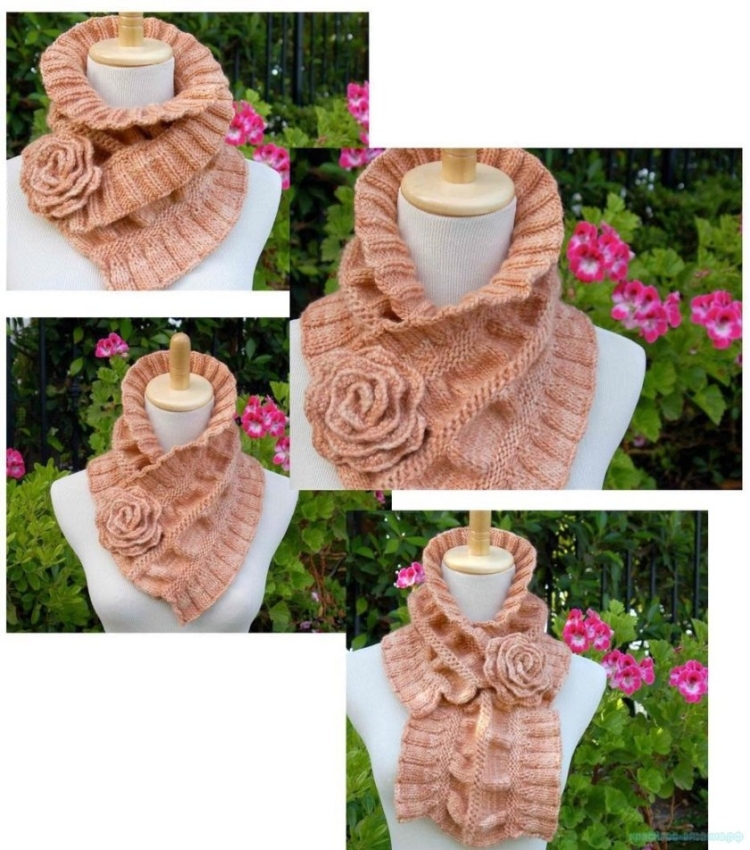 Шарф-воротник спицами