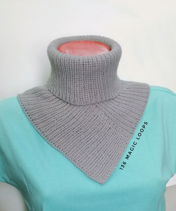 Воротник-манишка спицами