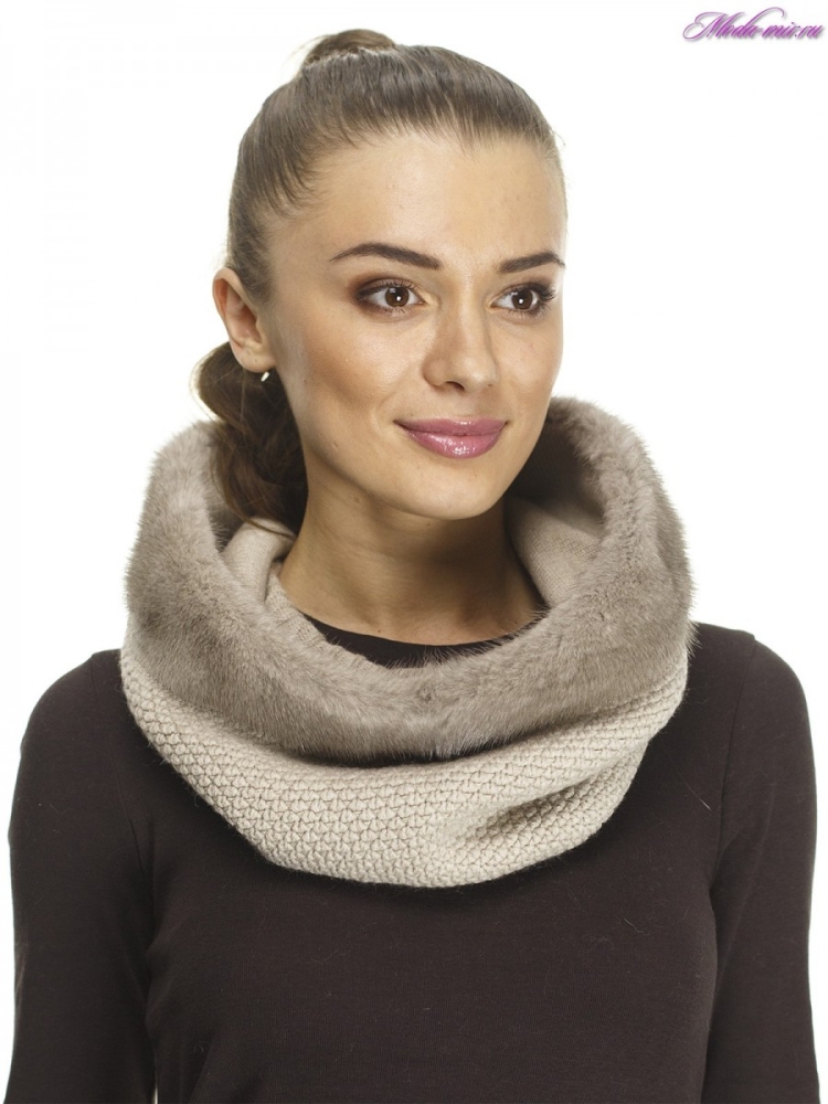 Меховой шарф хомут