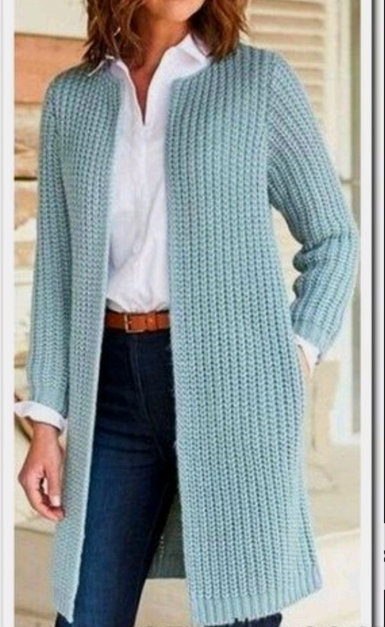 Кардиган полупатентной резинкой