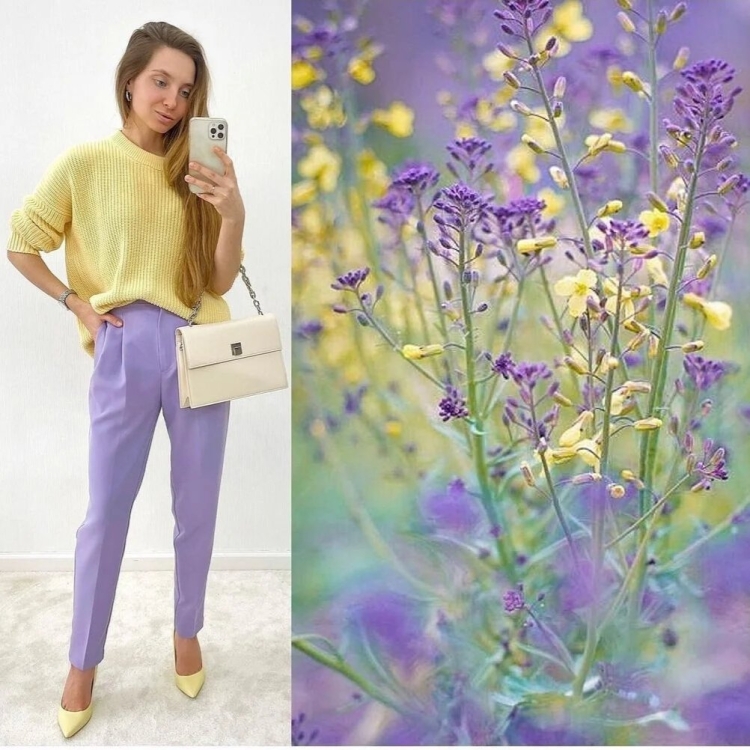 Сочетание цветов Лаванда в одежде
