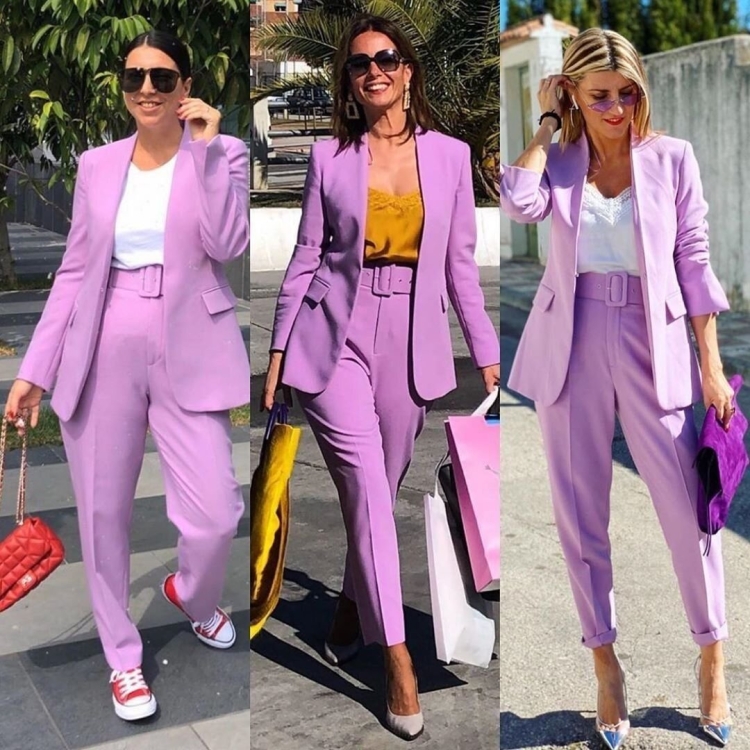 Лавандовый костюм женский