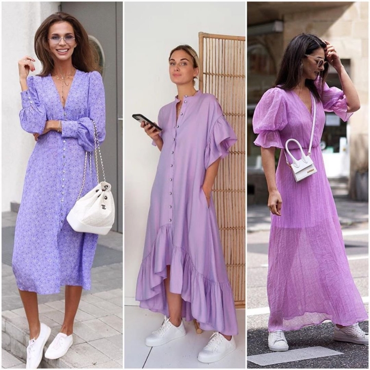 Хлопковое Лавандовое платье