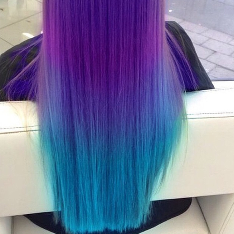Фиолетово бирюзовые волосы