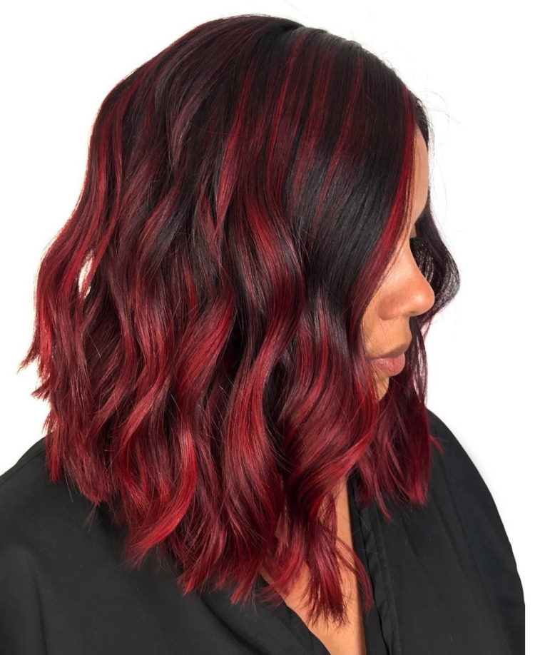 Красный балаяж на каре