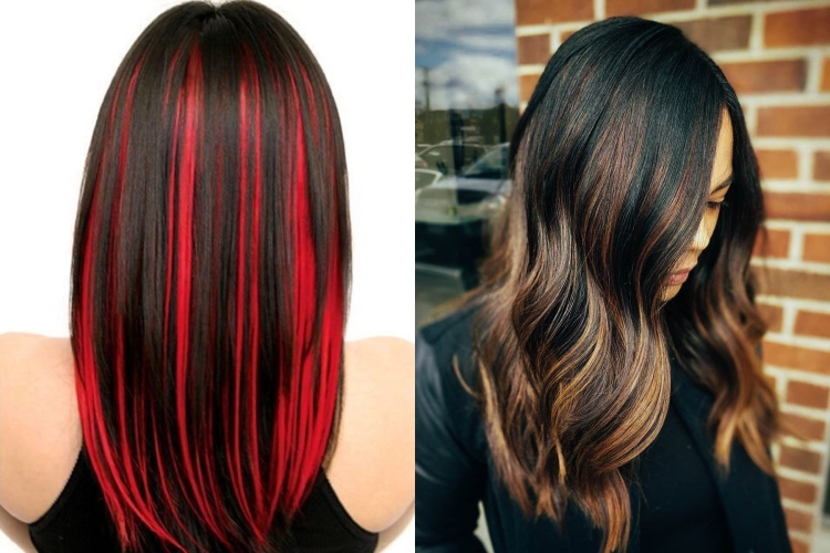 Мелирование на темные волосы