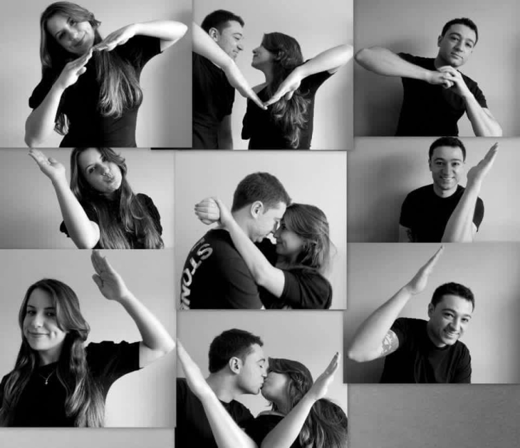 Позирование в паре для фотосессии