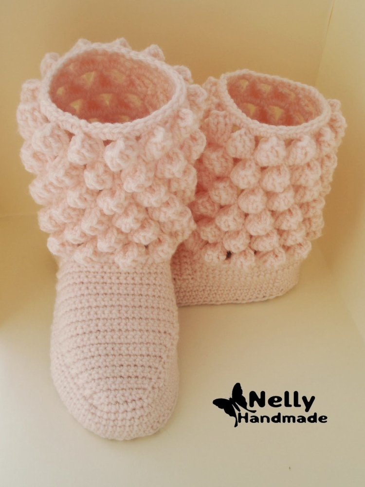 Носочки сапожки крючком детские