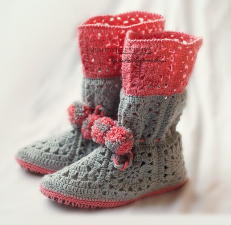 Вязаные сапожки