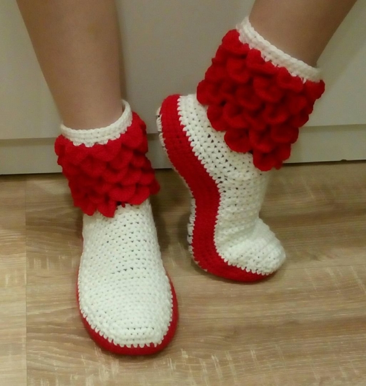 Вязаные сапожки