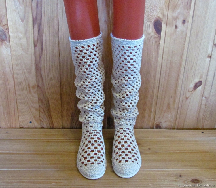 Вязаные летние сапоги